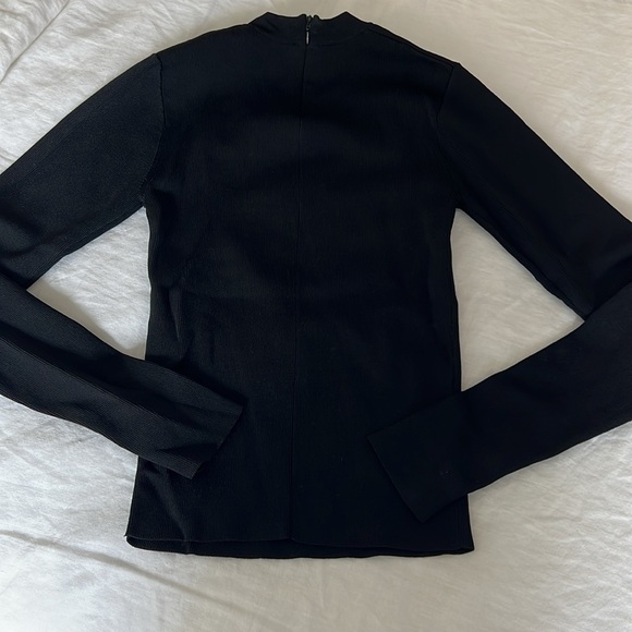 Zara Cut Out High Neck Black Top - Picture 3 of 5